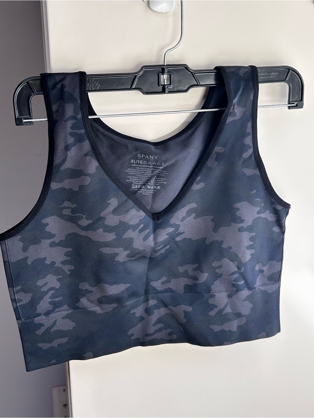 SPANX Gray/Charcoal Camo V-Neck Crop Tank